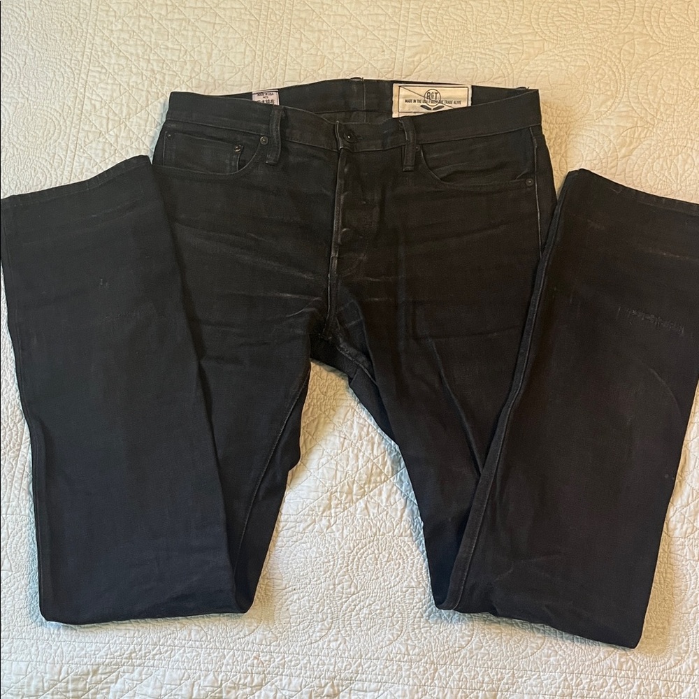 Rogue Territory Men's Black Straight Jeans Stanton // 15oz Stealth